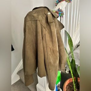 Ttahari women’s olive faux suede jacket